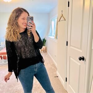 Nally & Millie Black Knit Sweater Top Medium